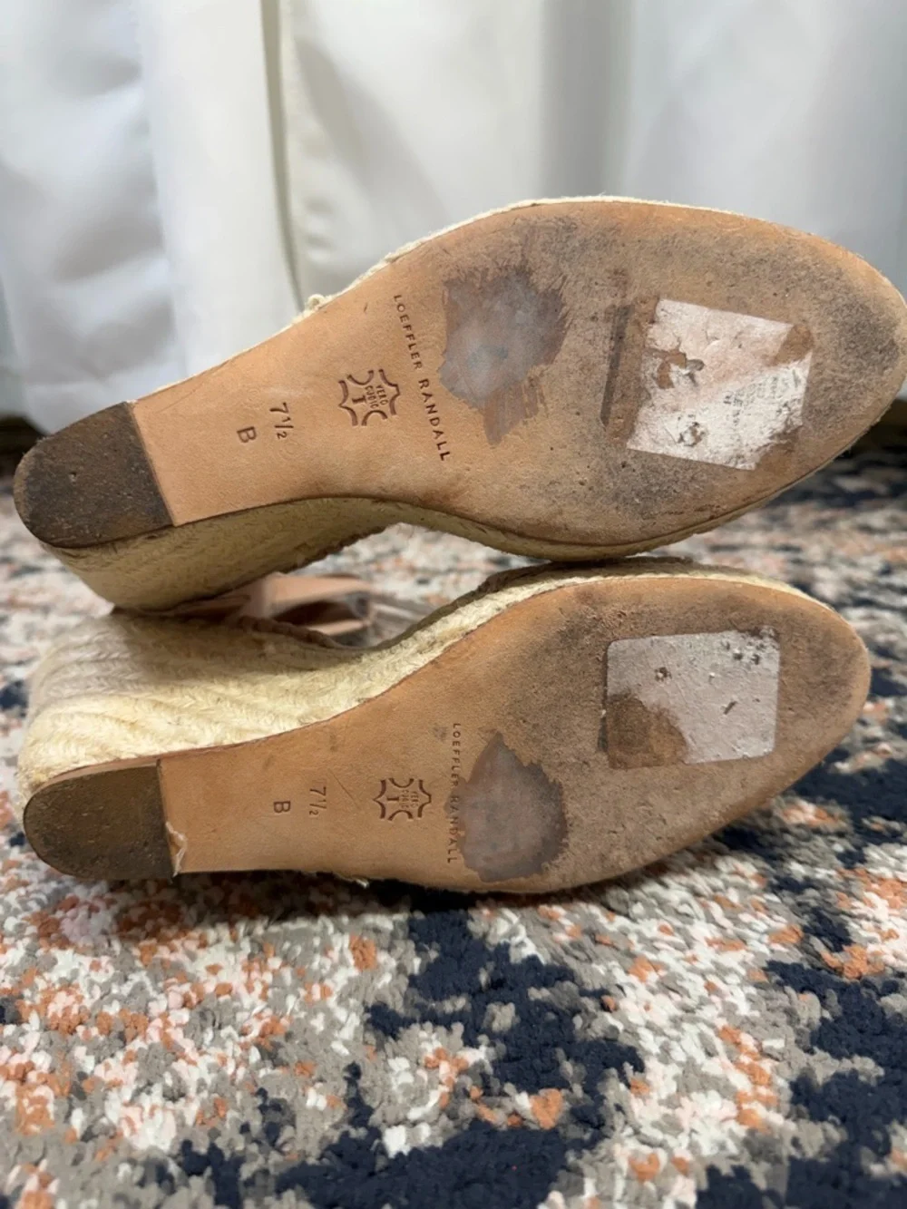 Loeffler Randall ‘Harper’ Blush Pink Suede Ankle Tie Espadrille Sandals Size 7.5